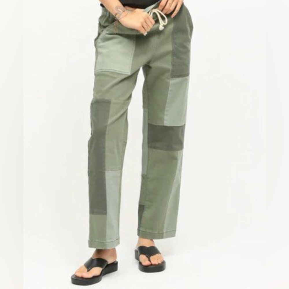 Electric & Rose Green Patchwork Women's Pants -Small- NWT